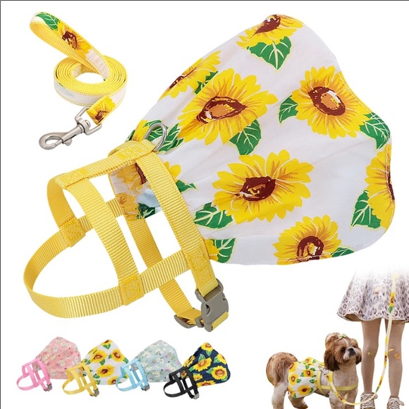 SUNFLOWER HARNESS DRESS WITH LEASH! (FIRST PICTURE) - Picture 2 of 4